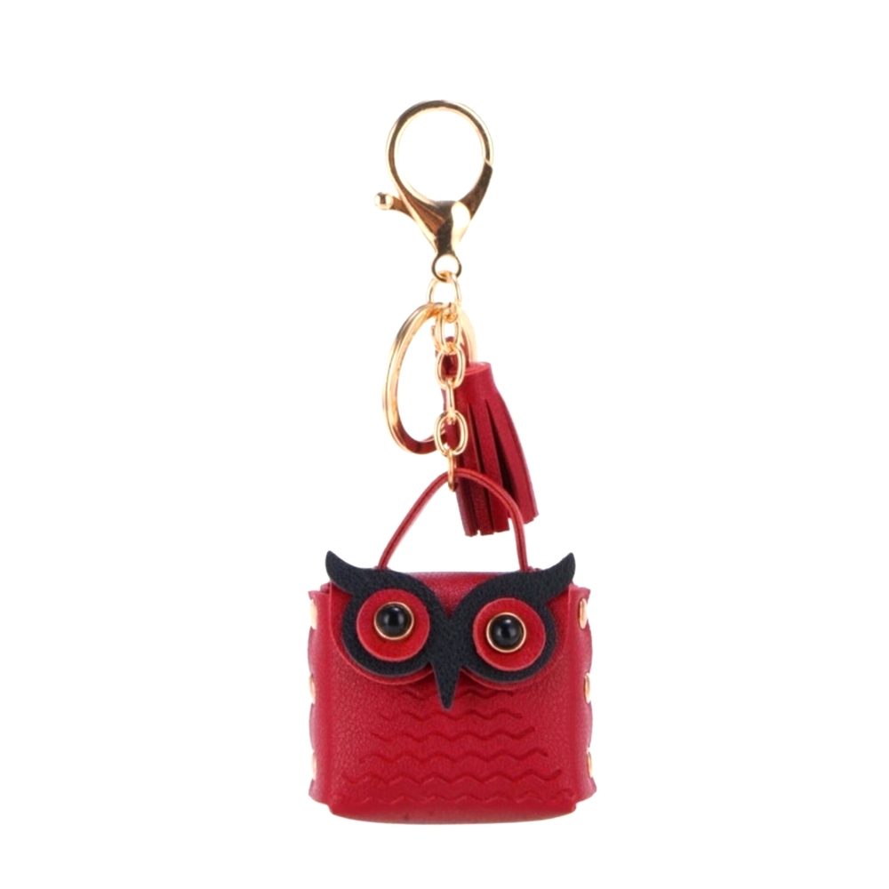 Owl Bag Charm (Red)